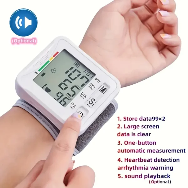 Wrist Blood Pressure Monitor with LCD Display