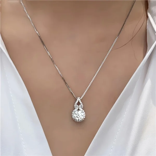 3-Carat Moissanite Teardrop Necklace – S925 Sterling Silver Pendant - Image 3