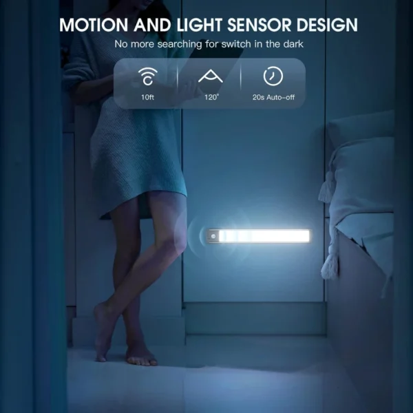 Wireless Motion Sensor Cabinet Lights – 34/54 LED Rechargeable, Dimmable & Magnetic, 3 Color Modes (2/4 Pack) - Image 5