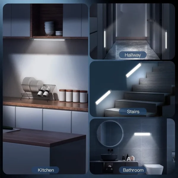 Wireless Motion Sensor Cabinet Lights – 34/54 LED Rechargeable, Dimmable & Magnetic, 3 Color Modes (2/4 Pack) - Image 6