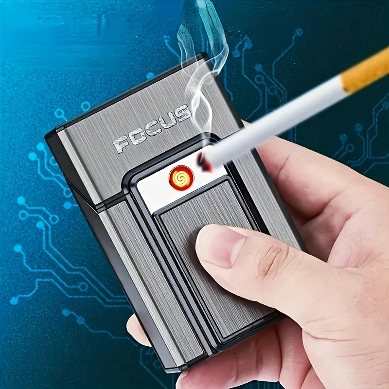 USB Rechargeable Flameless Cigarette Lighter Case