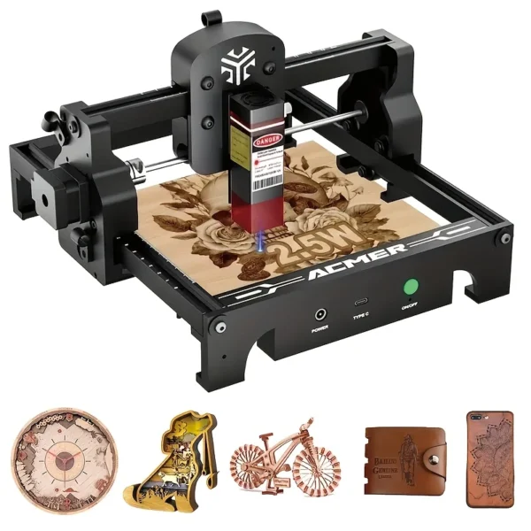 ACMER S1 Mini Laser Engraver | 2.5W Precision Cutter for Wood, Leather, & Metal