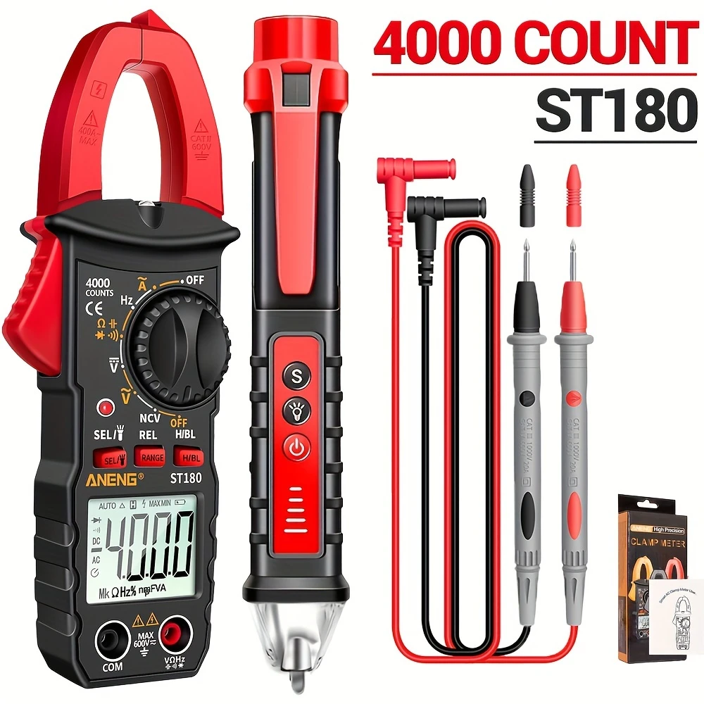 Clamp Multimeter Set with Probe & Flashlight – ST180