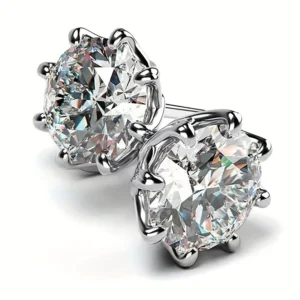 5ct Moissanite Stud Earrings – S925 Sterling Silver Gift for Him & Her