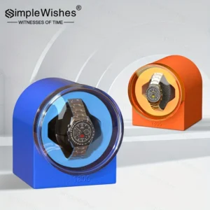 SimpleWishes Compact Watch Winder – Bold Colors, USB Powered, Quiet Motor