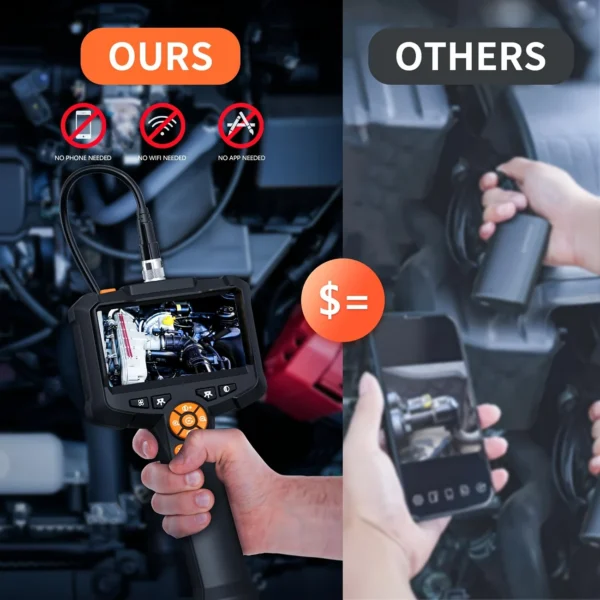 1080P HD Borescope Camera with Light | 4.3” Endoscope, IP67 Waterproof, 16.5ft Snake Cam - Image 2