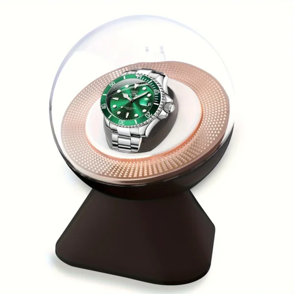 Ultra-Quiet Watch Winder with Dome Cover – Sleek Gift for Men & Women