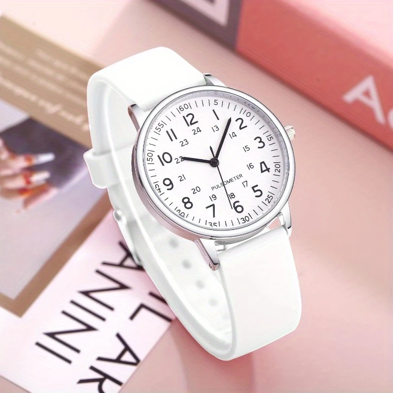 Women Watch for Nurse Easy to Read Dial Wristwatches Silicone Band Watches Second Hand and 24 Hour Nurse Watches