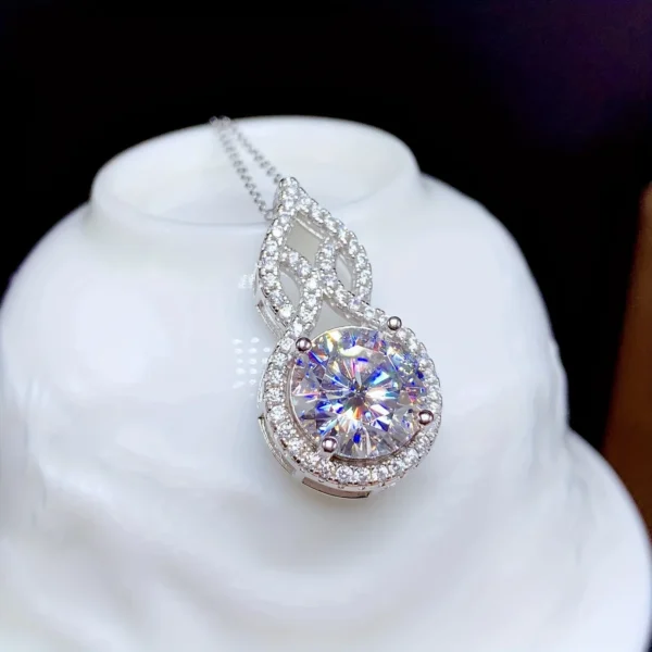 3-Carat Moissanite Teardrop Necklace – S925 Sterling Silver Pendant - Image 4
