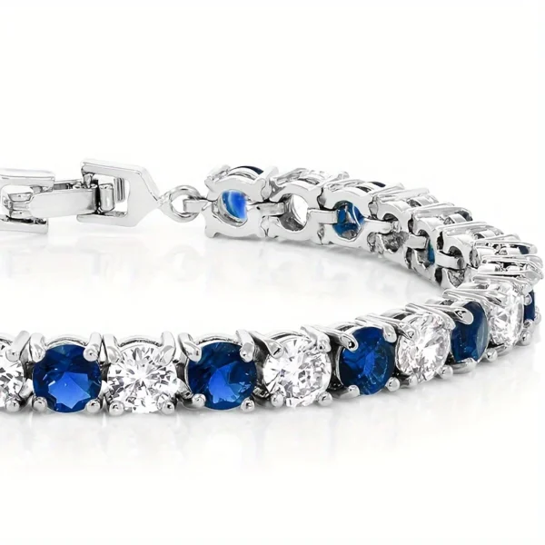 Italian 925 Silver Moissanite & Sapphire Bracelet – Luxury Gift Box Included - Image 4