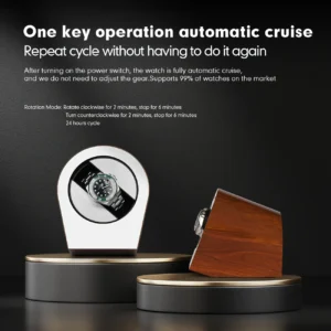 Luxury Brushed Steel Single Watch Winder – Quiet Motor