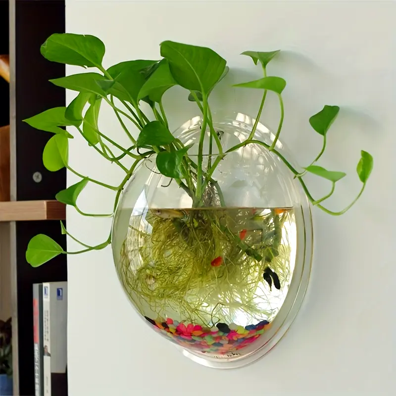 Wall-Mounted Hydroponic Fish Tank