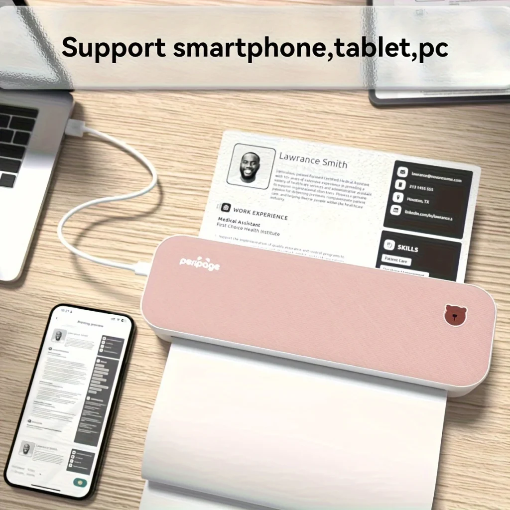 PeriPage Inkless Thermal Printer | Portable Wireless A4 Document Printer