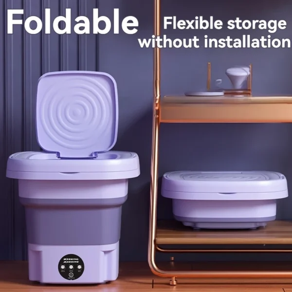 Portable Mini Washing Machine | Collapsible, Compact & Travel-Ready Washer - Image 3