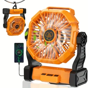 3-in-1 Rechargeable Camping Fan with LED & Power Bank | 20000mAh Outdoor Fan