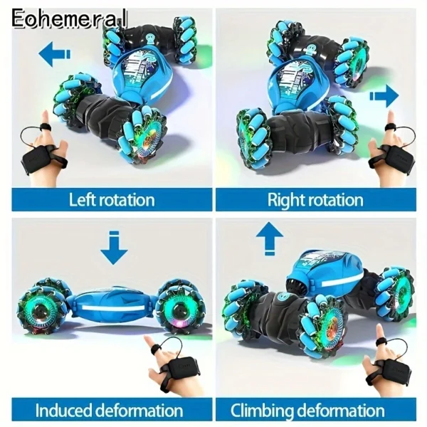 360° RC Twist Stunt Car | Gesture Control, Deformable Off-Road Vehicle Toy - Image 4