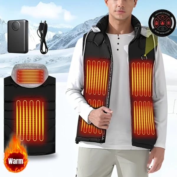 Heated Vest for Men | 6-Zone Rechargeable Winter Wear - Image 3