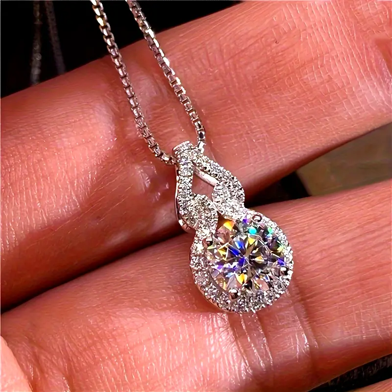 3-Carat Moissanite Teardrop Necklace – S925 Sterling Silver Pendant