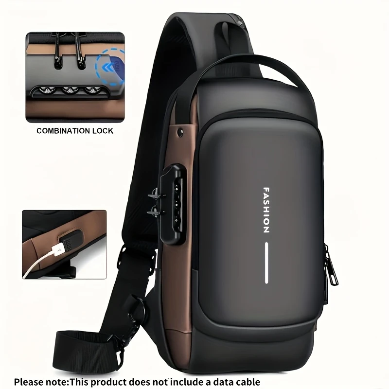 Anti-Theft Chest Bag with Lock & USB Port