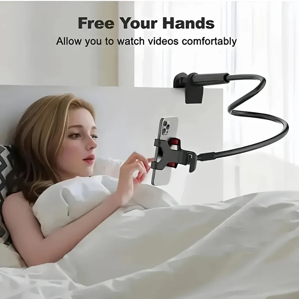 360° Rotating Lazy Phone & Tablet Holder | Adjustable Bedside Mount Stand for Hands-Free Viewing