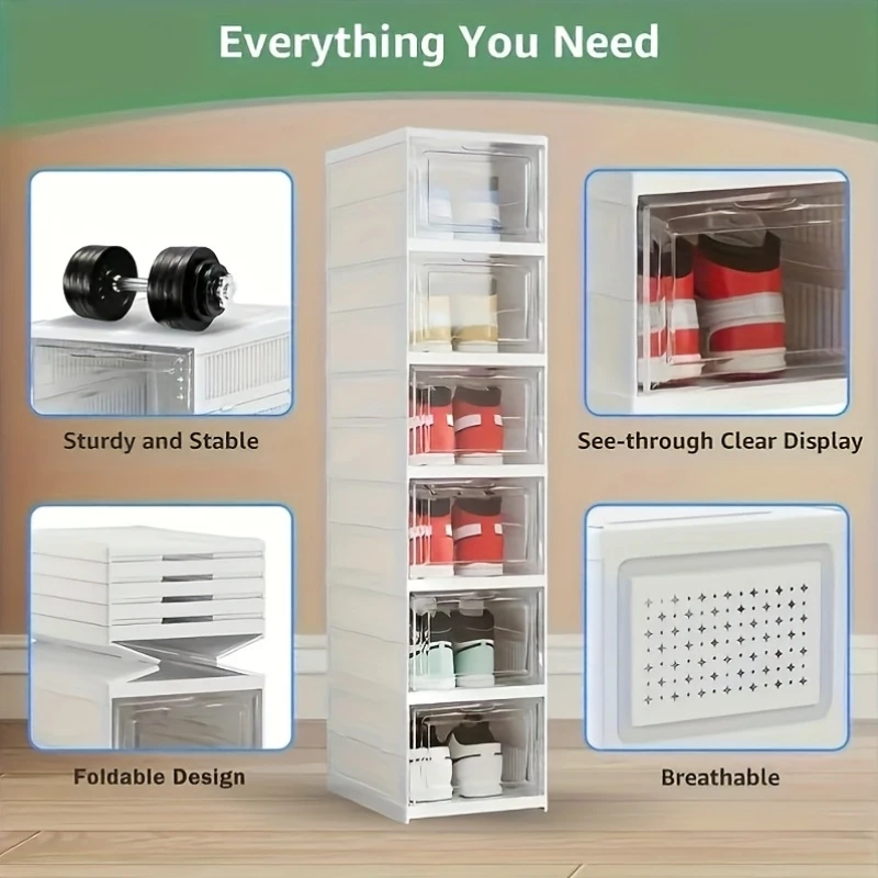 Stackable Shoe Boxes for Clutter-Free, Dust-Free Living