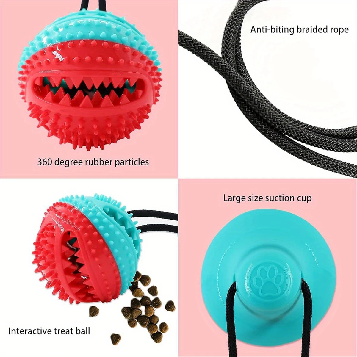 Suction Cup Dog Chew Toy – Treat Ball & Rope for Aggressive Chewers, Puppy Teething & Play - Image 3