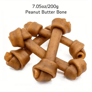 Peanut Butter Dog Chew Bone – 6.5” Long-Lasting Natural Treat