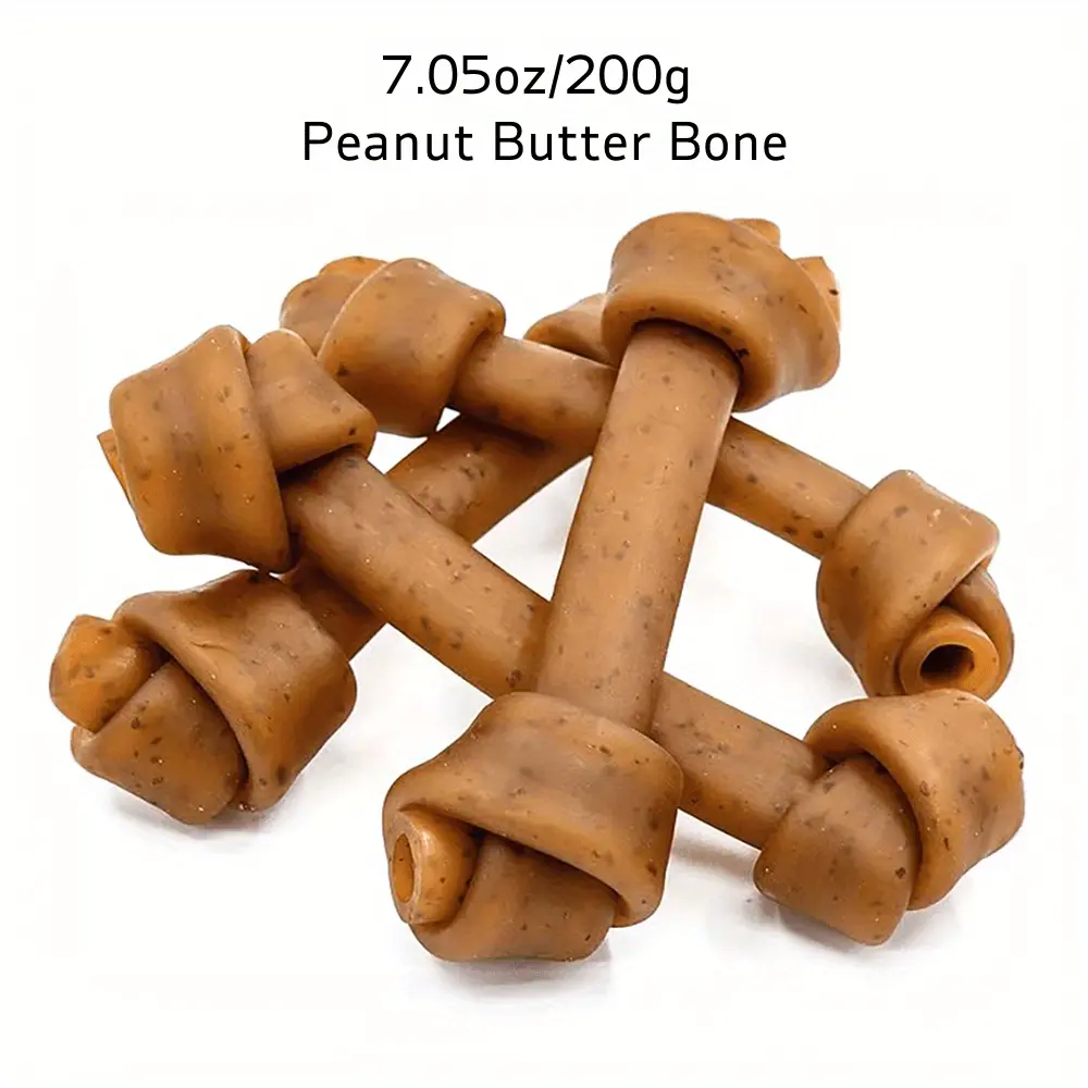 Peanut Butter Dog Chew Bone – 6.5” Long-Lasting Natural Treat