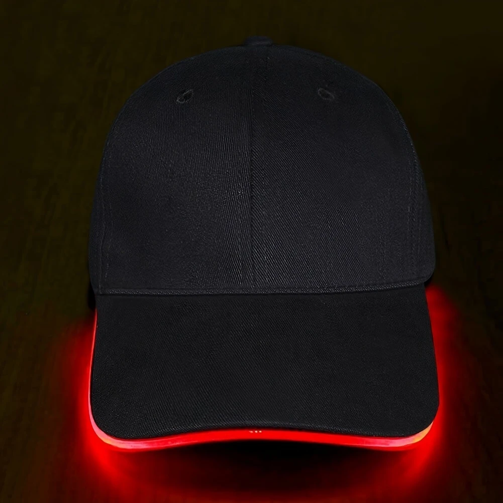 LED Red Light Baseball Cap – Glow in the Dark Hat