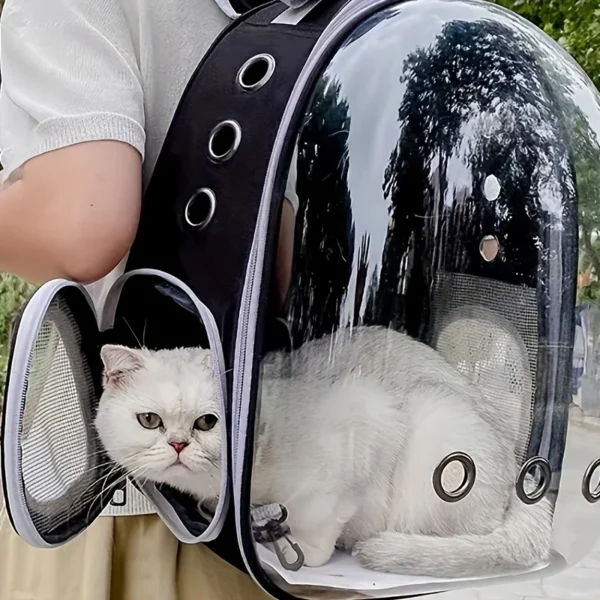 Transparent Cat Backpack Carrier – Breathable, Durable & Travel-Ready - Image 3