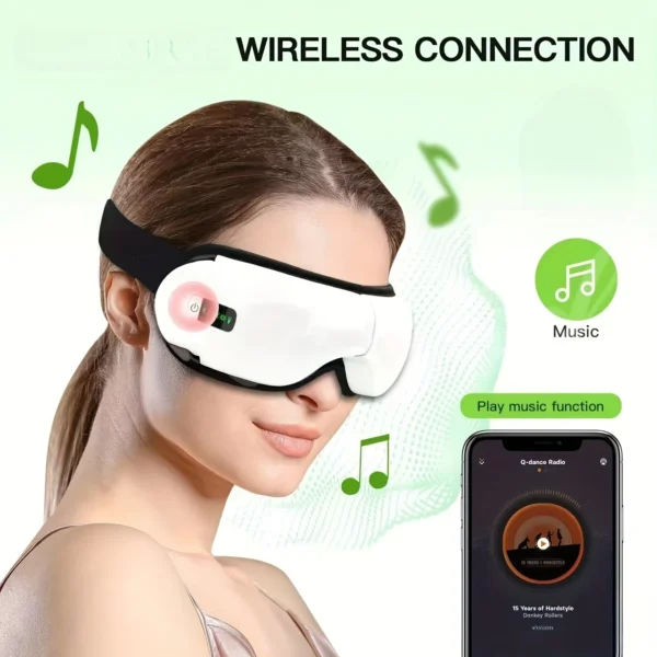 Rechargeable Heated Eye Massager with Music – 5 Modes for Relaxation & Stress Relief - Image 3
