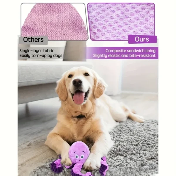 Plush Octopus Squeaky Dog Toy – Durable Chew Toy for All Breeds - Image 5
