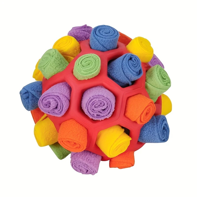 Interactive Snuffle Ball for Dogs – Colorful Puzzle Toy with Treat Pockets