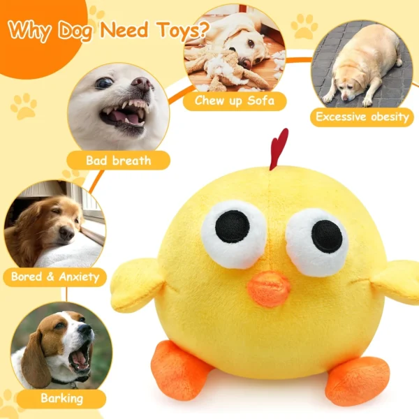 Rechargeable Squeaky Chicken Dog Toy – Music, Voice Recording & Motion-Activated Fun - Image 3