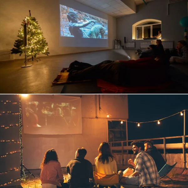 4K Android Mini Projector with 270° Stand – Portable Home Theater - Image 4