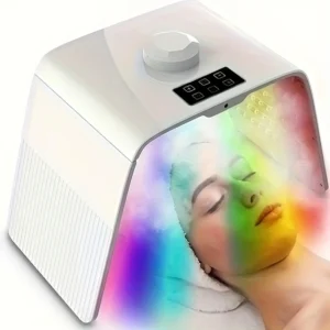 7-Color Foldable LED Facial Therapy Device with Steam & Spray – Compact Skin Rejuvenation Tool