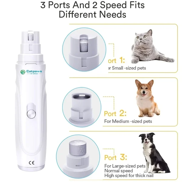 PetPals 2-Speed Electric Dog & Cat Nail Grinder – USB Rechargeable - Image 4