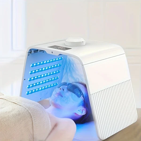 7-Color Foldable LED Facial Therapy Device with Steam & Spray – Compact Skin Rejuvenation Tool - Image 4
