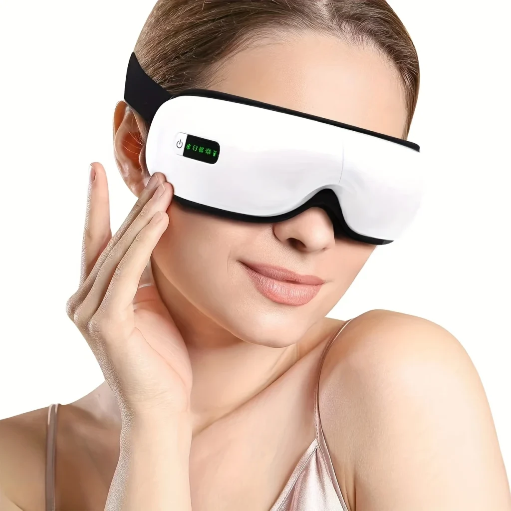 Rechargeable Heated Eye Massager with Music – 5 Modes for Relaxation & Stress Relief