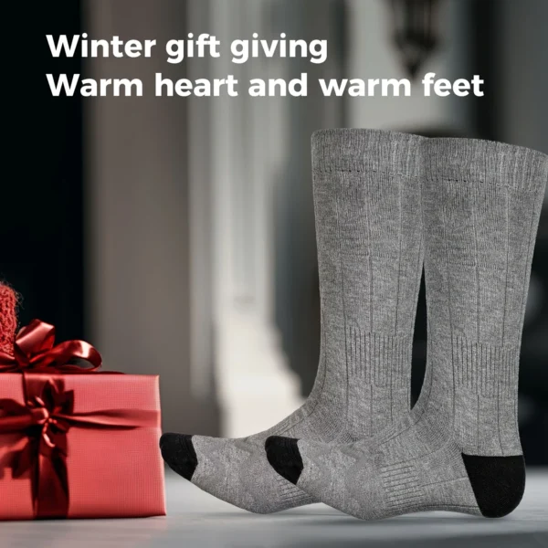 Unisex 5000mAh Rechargeable Heated Socks – Winter Warm, Washable, Outdoor-Ready - Image 3