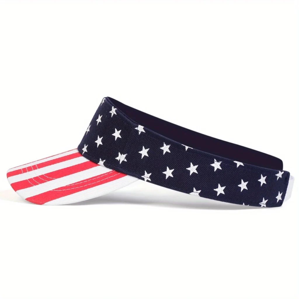 USA Flag Visor Cap – Patriotic Adjustable Sun Hat for Men