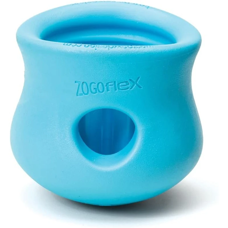 Zogoflex Toppl Interactive Treat Dog Toy – Large 4" Aqua Blue