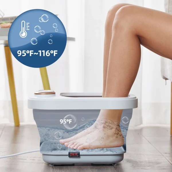 Collapsible Foot Spa Tub with Bubble & Heat – Home Pedicure Soak & Massage
