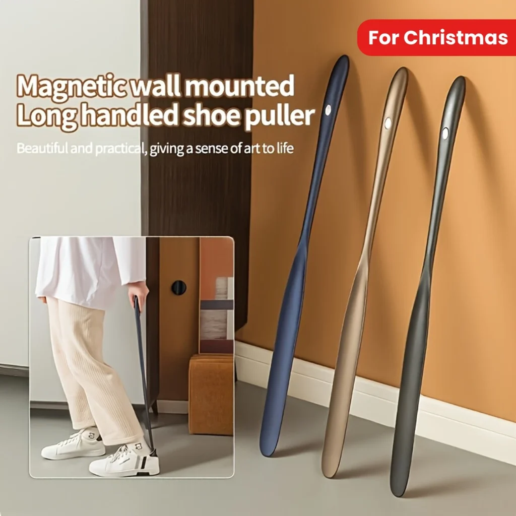 Magnetic Wall-Mounted Long Shoehorn – No-Bend Ease for Daily Comfort