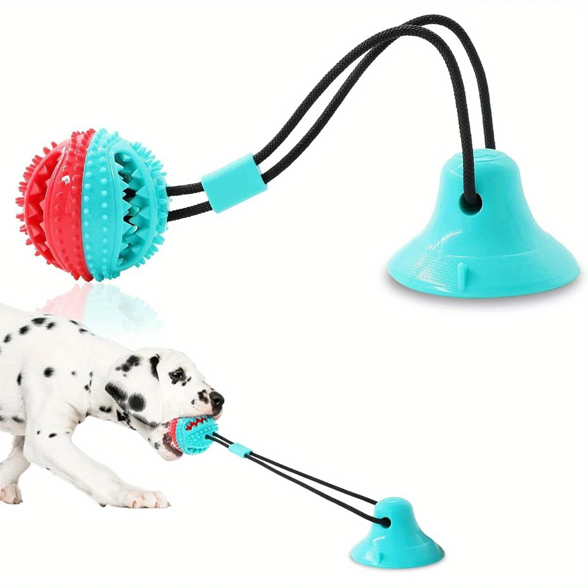 Suction Cup Dog Chew Toy – Treat Ball & Rope for Aggressive Chewers, Puppy Teething & Play