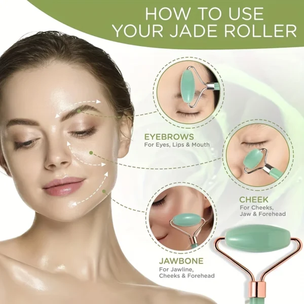 Natural Resin Gua Sha & Jade Roller Set – Face Sculpting & Wrinkle-Reducing Massager - Image 3