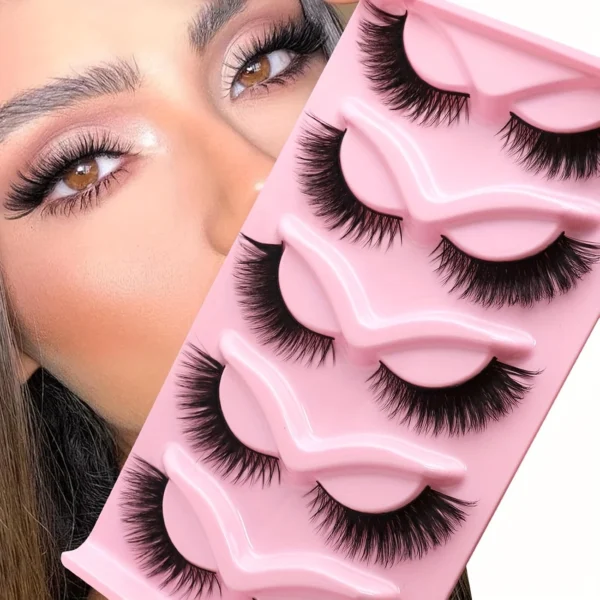 Cat Eye False Eyelashes – Wispy, Reusable, Dramatic Look - Image 3