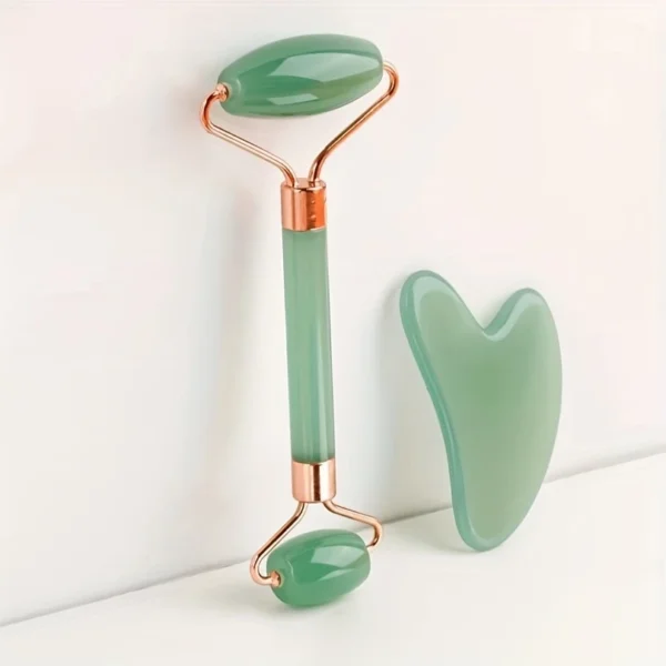 Natural Resin Gua Sha & Jade Roller Set – Face Sculpting & Wrinkle-Reducing Massager - Image 4